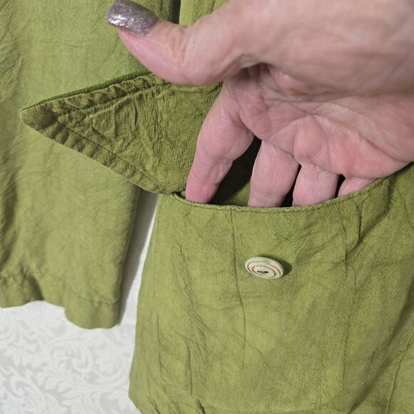 Vtg Platinum by Dorothy Schoelen Jacket Blazer sz S Green Artsy Lagenlook READ - Picture 7 of 16